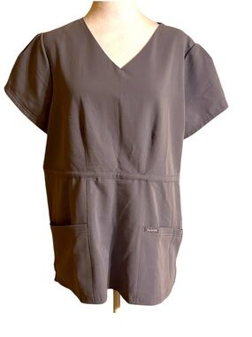 Jaanuu Charcoal Moisture Wicking Wrinkle Free Scrub Top